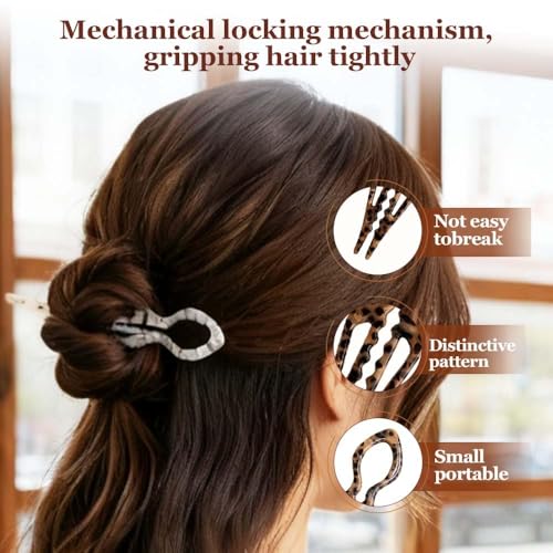 Prestige Hair Pins, 6PCS French Hair Pin for Women Girls, Double-Notch Locking Mechanism Anti-Loosening Hairpins, U-Shaped Hair Styling Pins Strong Hold Hair Fork for All Hair Types Wedding Prom(C) - color: C