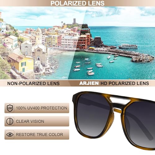 Arjien Aviator Sunglasses for Women, Polarized Sunglasses Women with UV Protection, 70s Retro Trendy Cruise Essentials 2026 - color: Aviator Gradient Grey - 2