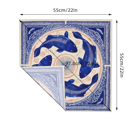 Head Scarf Hair Neck Scarves for Women Fashion Silk Satin Purse Bag Scarfs Handbags Bandana Neckerchief - color: Fish Beige Blue
