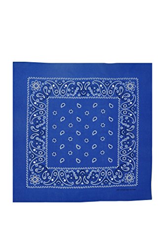 Vamqor 12pcs Bandana for women and men 100% Cotton Custom Fashion Paisley Design Multifunctional Outdoor Square Handkerchief - color: Royal Blue