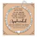 Inspirational Gifts Bracelets for Women: Healing Natural Stone Beaded Bracelets - Mothers Day Birthday Graduation Christmas Gifts for Women Friends Mom Daughter Sister Bestie - color: Amazonite-APPRECIATED