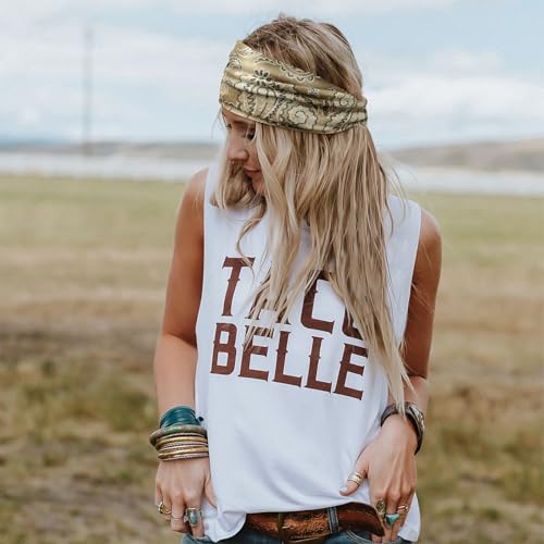 FULZTEY Boho Headbands for Women Wide Knotted Head Bands Paisley Floral Printed Hairbands Elastic Workout Yoga Cotton Turbans Large African Bandana Headwraps Fashion Hair Accessories 4Pcs - color: Style 105