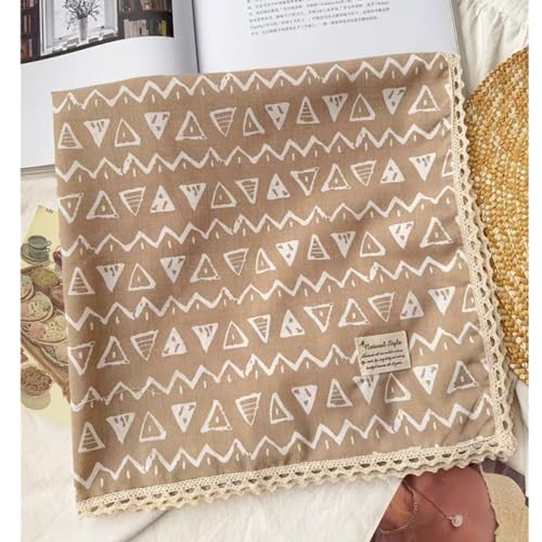 Soft Cotton Like Lace Bandana Headband, Head Wrap, Protective Coverage, Hair Neck Scarf for Women 24 x 24 inch - color: Cas023 - Triangle B