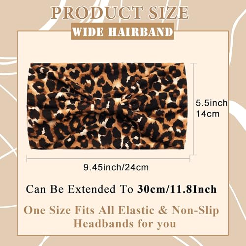 Wide Headband Boho Head Bands For Women's Hair Band Burgundy Black Head Wraps Leopard Turban Knotted Headband Non Slip Sweatband Soft Hair Scarf Headbands 3 Pcs - color: Style 146