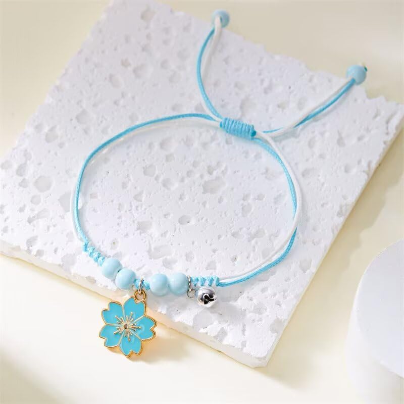 Todu Boho Flower Bracelet Cherry Blossom Beaded Hand Woven Friendship Bracelet for Women Bohemian Jewelry Mother's Day Gift