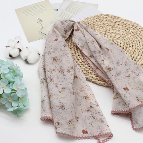 Large Cotton Bandanas for Women, 27 x 27 inch Hair Neck Scarf, Headband Square Scarf - color: Pink-little Colorful