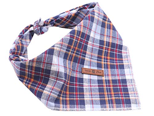 Lionet Paws Dog Bandana Washable Cotton Handkerchief Scarf Triangle Bandana for Small Medium Large Dogs DarkBlue - color: DarkBlue, size: Small (Pack of 1)