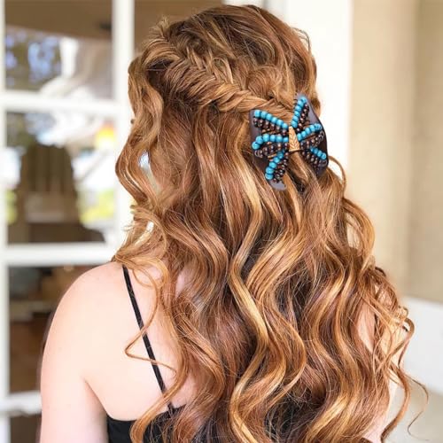 5 Pieces Stretchy Magic Hair Accessories: Adjustable Elastic Comb Clips, Vintage Bun Makers for Women, Girls, No Crease Pins for Curly, Thick, Wavy Hair or Ponytails - color: Red,Purple,Blue,Yellow,Rose red
