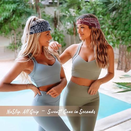 Awumbuk Wide Headbands for Women Knotted No Slip Head Bands Soft Turban Headband Hair Accessories Boho African Solid Color Head Wraps for Women Yoga Workout (Multi-colored-1) - color: Multi-colored-1