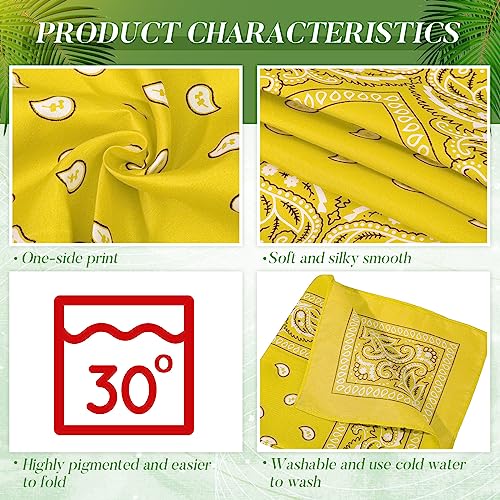 Handepo 200 Pcs Bandanas Bulk Paisley Bandanas Unisex Head Wrap Scarf Cowboy Headband Handkerchief for Women Men - color: Bright