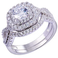 Newshe Jewellery Moissanite Wedding Rings for Women 925 Sterling Silver Wedding Band Bridal Set Round Engagement Size