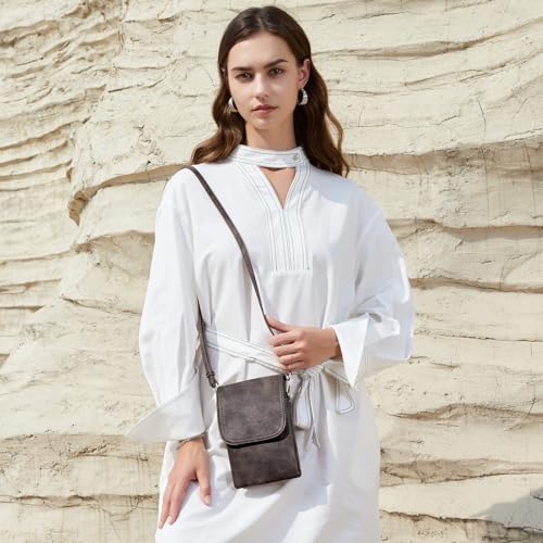 BOSTANTEN Vegan Leather Crossbody Bags for Women Designer Cell Phone Bag Wallet Purses Adjustable Strap - color: A-02-retro Coffee