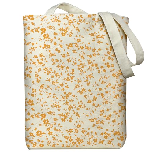 itgowisa Canvas Tote Bag for Women, Tote Bag with Zipper Inner Pocket, Zippered Canvas Bag for Shopping Work Grocery Everyday - style: Yellow