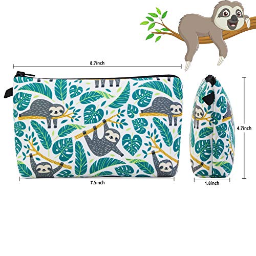 MAGEFY Small Makeup Bag Waterproof Cosmetic Bag Portable Travel Makeup Bags with Zipper Lightweight Makeup Pouch (1 pack, 0172 sloth gifts) - color: sloth