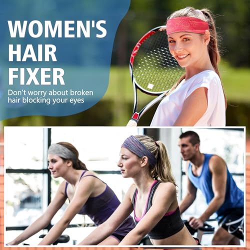 18 Pcs Sports Sweatbands for Men Women Camo Headbands Workout Non Slip Headbands Breathable Head Band Fitness Stretchy Unisex Hairband for Yoga Running Cycling Ball - color: Space Tie Dye
