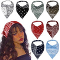 WOVOWOVO 8 Pcs Hair Scarf Headband for Women Girls Non Slip Elastic Boho Triangle Head Scarf Bandana - color: Cozy Boho Paisley