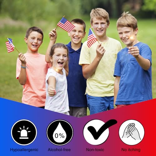 MEICOLY 250th Red White and Blue Patriotic Face Glitter,Fourth of July Star Hair Glitter,4th of July Outfits for Women,USA Flag Body Glitter for Independence Day Veterans Day - color: Glory Red White Blue