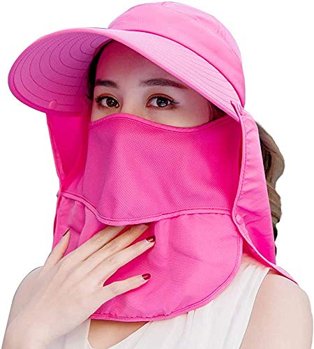 Wide Brim Sun Hat – Multifunctional UPF 50 Protection Bucket Fishing Hat Cap - color: Red