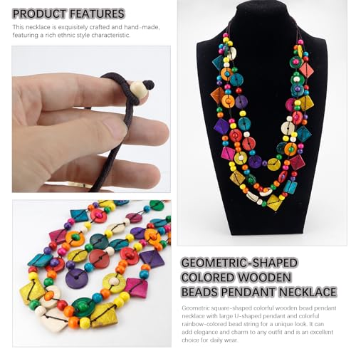 3- Layered Statement Necklace Womens Bohemia Choker Necklaces - color: Colourful
