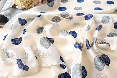 Silk Scarf Mulberry Silk Fashion Scarves Long Lightweight Shawl Wrap … - color: W24