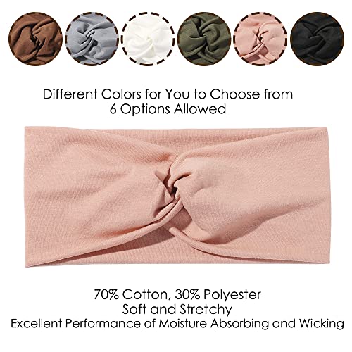 Artilady 6 Pack Wide Boho Headbands for Women - Soft Yoga Elastic Hair Bands for Girls Workout Running Sport Headwrap Non-slip Breathable (Sunset) - color: 6pcs Sunset