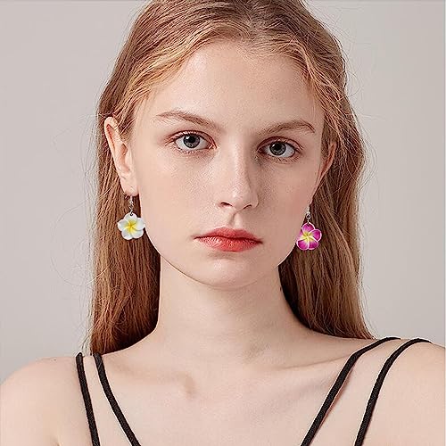 4 Pairs Tropical Bohemian Dangle Earrings For Women Hawaii Plant Daisy Flower Drop Earrings Set - color: style-1