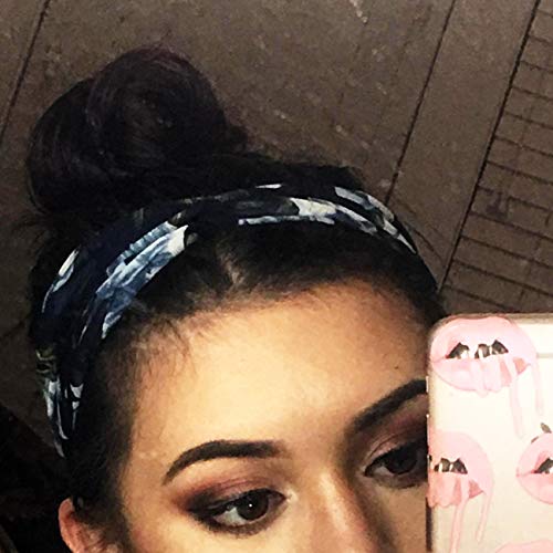 DRESHOW 10 Pack Boho Headbands for Women Girls Criss Cross Elastic Hair Band Twisted Head Wrap Floral Hair Accessories - color: 10 Pack Style Ea