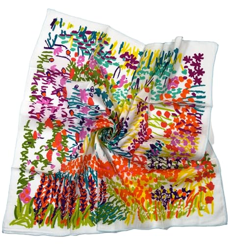 Shanlin Unisex Floral Cotton Square Scarf Bandanas 22x22 inch - color: Colorfulspring