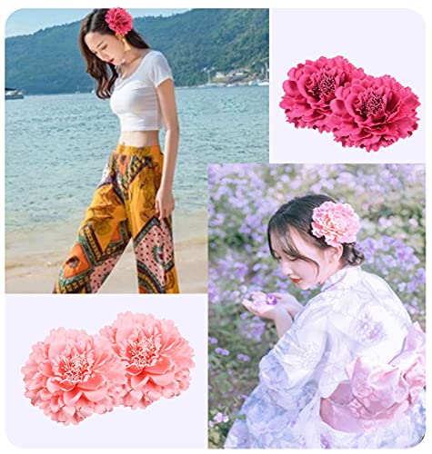 Hair Flower Clips Brooch Boutique Hair Accessories Bohemia Hairpins for Women Girls (Pink) 1 Count (Pack of 1) - color: Pink
