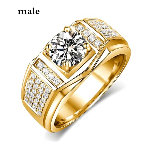 3Pcs Moissanite Wedding Rings Sets for Couples, s925 10K 14K 18K Real Gold Wedding Rings Sets for Him and Her, Customized Matching Engagement Bands Set for Men and Women Free Engraving - style: Style-11