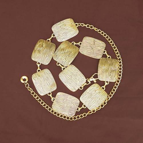 Luvatar Fashion Metal Waist Chain Belt Blouse Dress Sweater Chain Belt… - color: Gold-t72