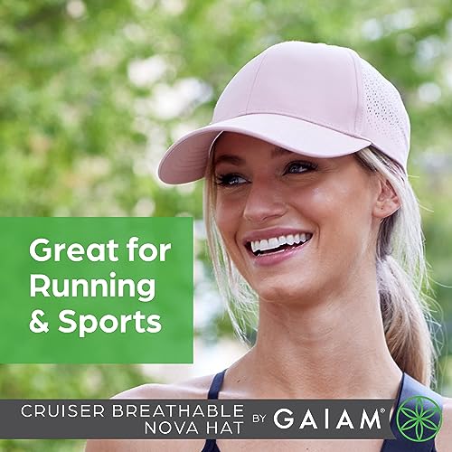 Gaiam Women's Hat-Breathable Ball Cap, Pre-Shaped Bill, Adjustable Size for Running - color: Blush, style: Hat - Cruiser Breathable Nova