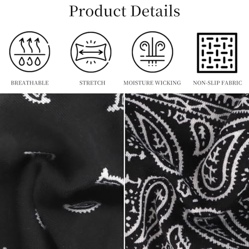 YARIEW 6Pcs Headbands Paisley Bandanas Head Bands Sweat Band Hair Wrap Headwrap Fashion Boho Wide Thick Workout Yoga Elastic Headbands Mens Cooling Running Sports Headband Sweatbands for Women and Men - color: Multi-colored-6