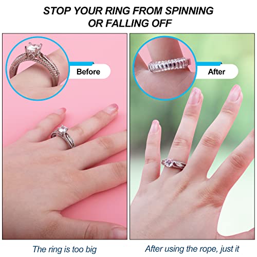 Haiou Ring Size Adjuster for Loose Rings - Clear Invisible Ring Guard, Spacer & Tightener | Sil. Resizer Extender - color: Transparent