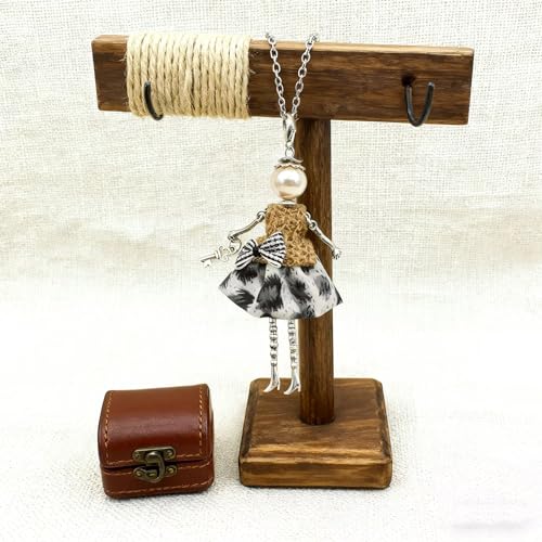 Crystal Paris Doll Necklace for Women, Handmade Cute Dress Long Chain Pendant Necklace Prom Costume Jewelry - style: 19