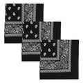 Motique Accessories Set of 3 Paisley Bandanas – 100% Cotton 22 Inch Head Scarf Neck Bandana Face Cover - color: Black