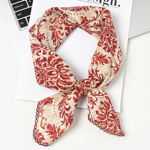 Cotton Bandana,Large Bandanas for Women,Head Coverings for Women,Head Scarf Handkerchief, Square Headband 27" x 27" - color: 27-01-totem-red