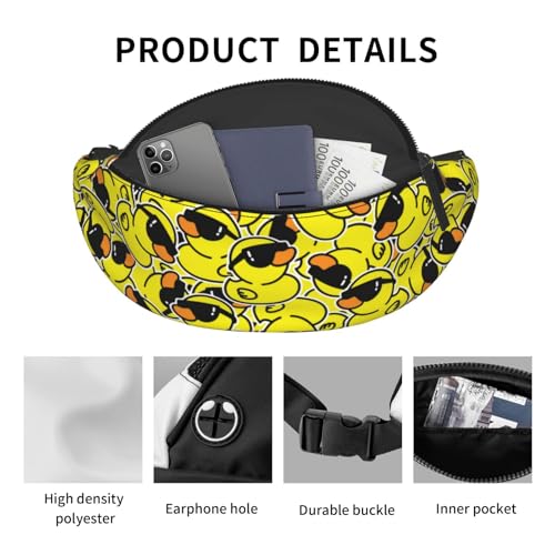 Duck sunglasses cool animal funny Fashion casual fanny pack waist bag men women adjustable belt waist bag for travel hiking cycling running festival carnival - color: Black27
