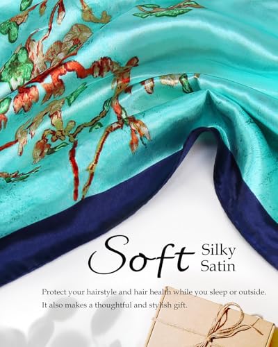 Wrap Cap Hair Net and Scarf for Silk Press Sleeping, Stretchy Knit Hair Net with Soft Edge No Red Marks, Breathable Hair Wrap Net for Women - color: Forest Nymph