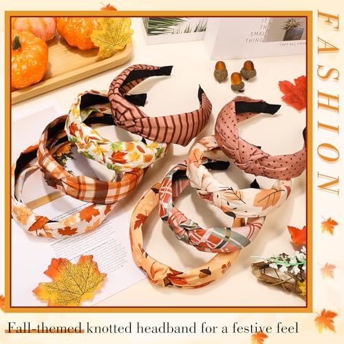 obeoby Fall Headbands for Women, Thanksgiving Knotted Headband Holiday Hairbands for Women Girls Autumn Festive Gift - color: Fall serise
