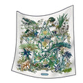 Premium Floral Scarf for Women 35x35 Square Silk Feel-Lightweight Scarves Headscarf Bandanas Wrapping Handbag - color: Tropicaljungle Tiger Elephant Star Print Scarf