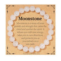 Gnamy Healing Crystal Bracelet for Women, Natural Stone Beaded Healing Crystal Bracelet Triple Protection Stress Relief Beads Jewelry Birthday Gifts Jewelry for Her - style: Moonstone