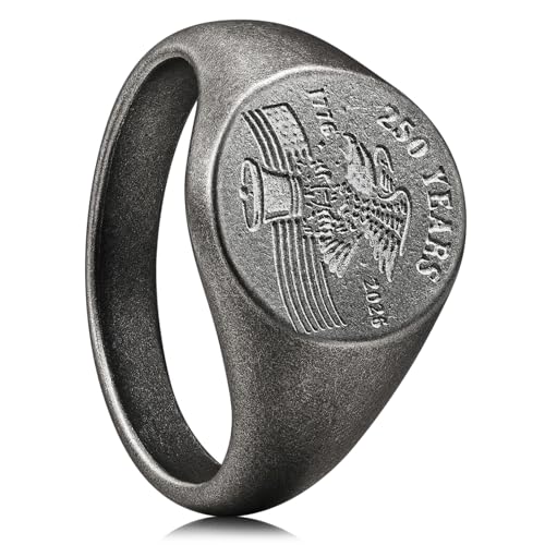 King Will Men's Tungsten Signet Rings Thumb Pinky Biker Band Ring For Men High Polished Plain Wedding Statement Ring Comfort Fit Size 7-12 - color: Steel-Flag
