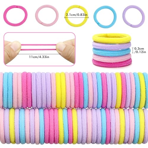 Dolahair Hair Wax Stick & Hair Accessories Accessories -60 Pcs Elastic Hair Ties Flyaway Control Hair Accessories for Baby Girls Infants Toddlers Kids 2 Hair Loop Styling Tools (Colorful) - color: Colorful