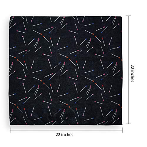 Cotton Bandanas for Men & Women Paisley Cowboy Bandana Handkerchiefs for Hair 22x22 - color: 3pcs Firewood Stick Pattern-1