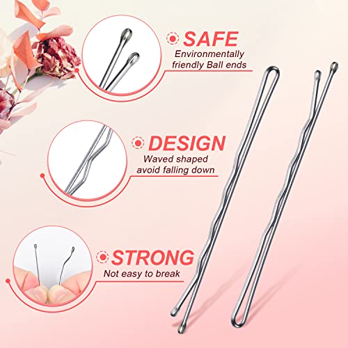 MORGLES 120PCS Silver Large Bobby Pins for Gray Thick Hair, 2.75" Jumbo Hair Pins with Box - color: Silver (2.75inch)