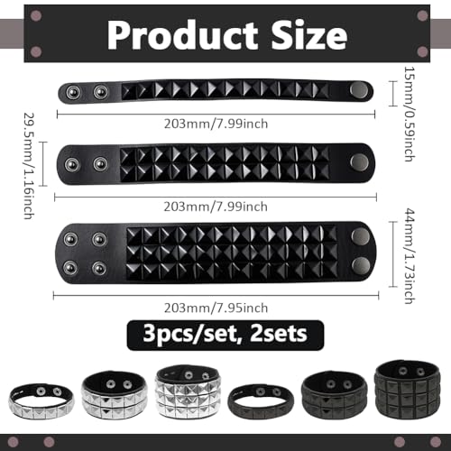 Adjustable Leather Bracelets, Leather Wrap Bracelets Leathers Cuff Bracelet Leathers Wristband for Women for DIY Craft Jewelry Making - style: Punk