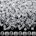 OIIKI 150pcs Clear Hair Beads for Braids, Plastic Loc Dreadlock Large Hole Pony Beads, Crystal Hair Bead Assortments Decoration for Jewelry Making Bracelets Necklaces DIY Crafts- 0.47x0.39in
