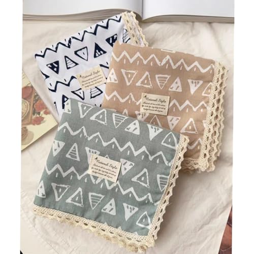 Soft Cotton Like Lace Bandana Headband, Head Wrap, Protective Coverage, Hair Neck Scarf for Women 24 x 24 inch - color: Cas024 - Triangle G