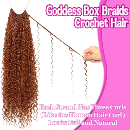 Goddess Boho Box Braids Crochet Hair-8 Packs 24 Inch Crochet Box Braids for Black Women Pre Looped (#30, 24 Inch (Pack of 8)) - color: #30, size: 24 Inch (Pack of 8)